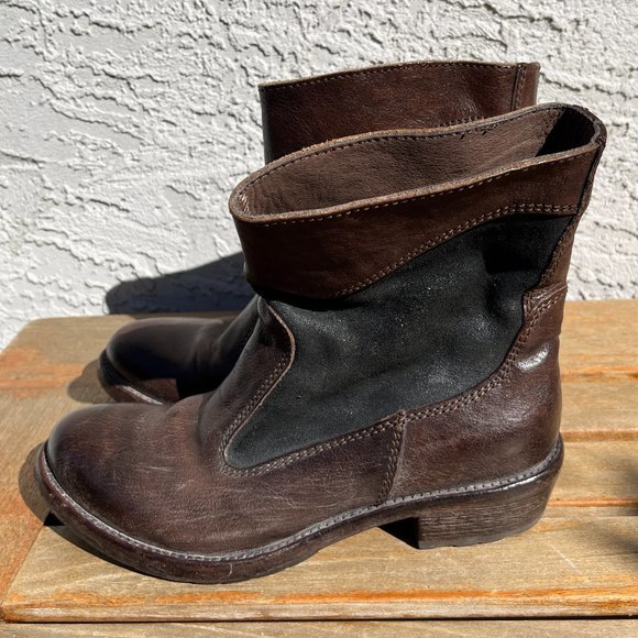 Moma Suede and Leather Ankle Boot - Picture 3 of 6